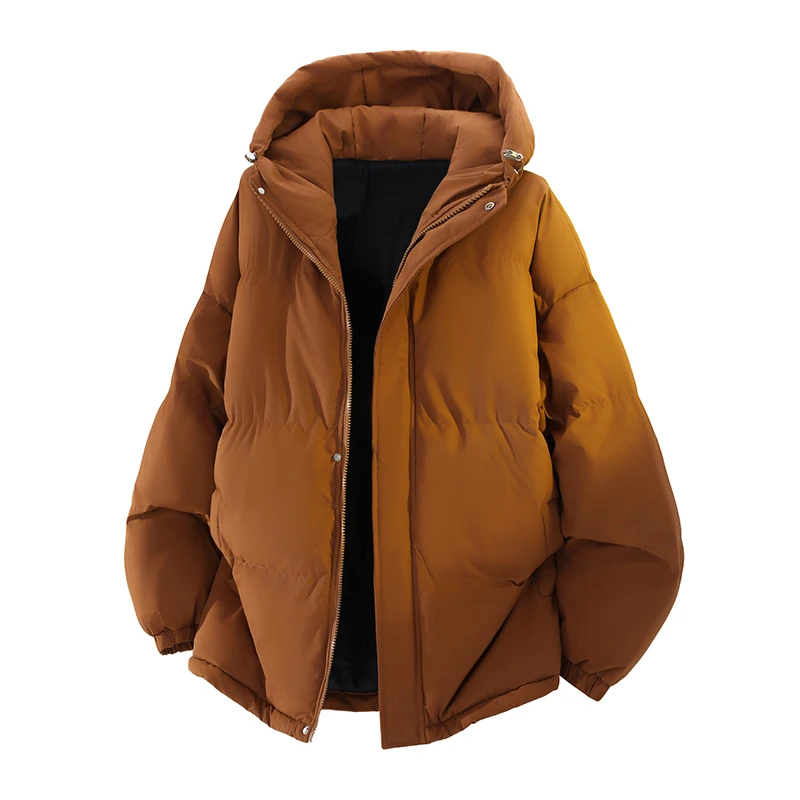 Men's Winter Jackets Hooded Casual Warm Cotton Jacket Thickened Fleece Lined Zipper Front Parka Winter Cold-Proof Coat 2026