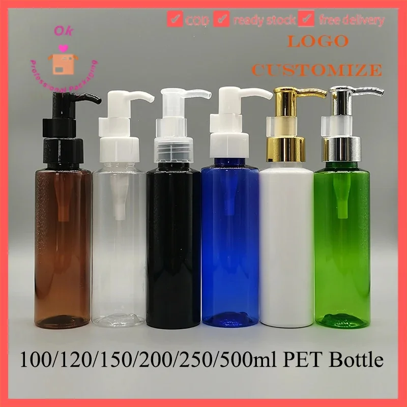 

20pcs Empty Plastic Bottle 100ml 120ml 150ml PET Refillable Bottle Oil Pump Lid Clip Remover Bottle 200ml 250ml 500ml QY40801