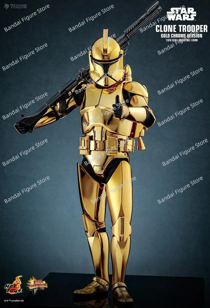 HOTTOYS MMS735 1/6 Gold Chrome-versie Clone Trooper Soldier Star Wars: Episode III - Revenge of the Sith Origineel 12" model