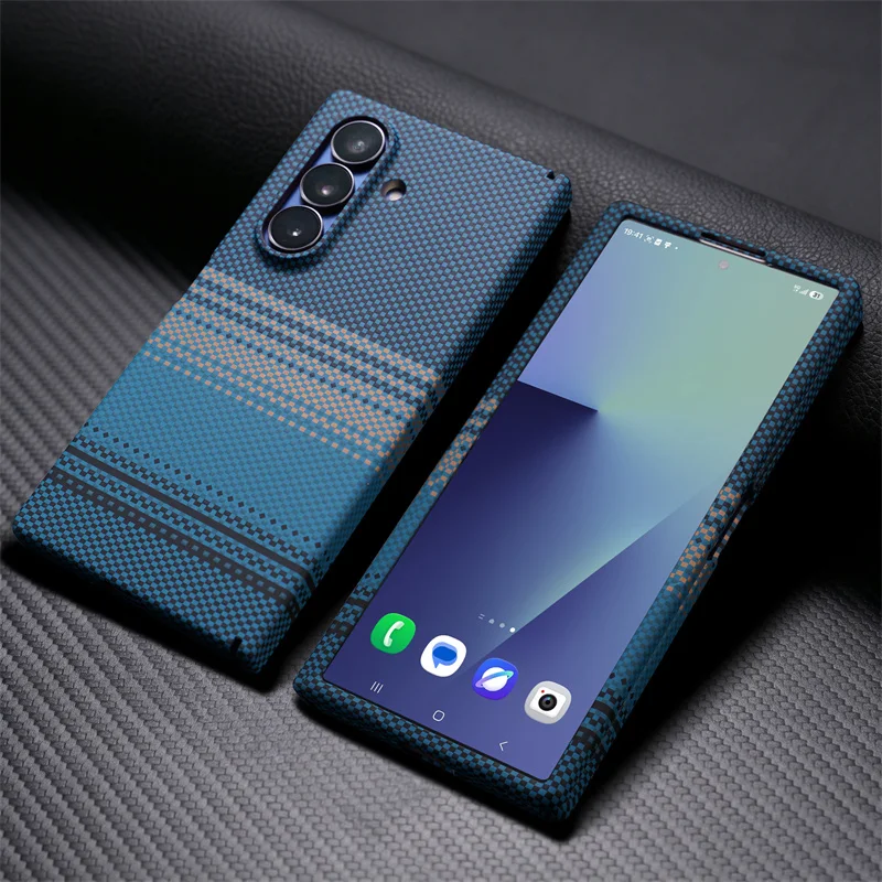 Schutzhülle aus Kohlefaser-PC mit Scharnier- und Displayschutzfolie für Samsung Galaxy Z Fold 8Ultra 7 6 5 4, magnetische, kabellose Ladeabdeckung