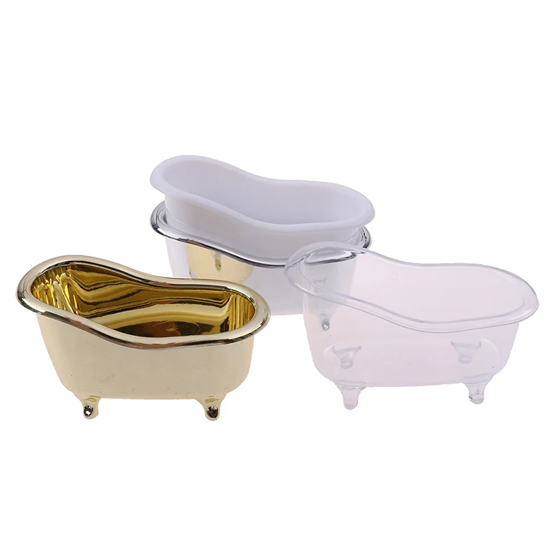 

1PC Mini Bathtub Soap Jewelry Storage Box Makeup Organizer Container Desktop Sundry Storage Case Gold Silver Storage Box