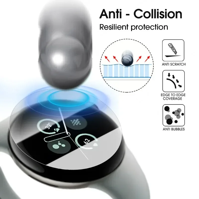 Hydrogel Film for Google Pixel Watch 3 TPU Soft Smartwatch Clear Protective Film Anti-Scratch Screen Protector for Pixel Watch3