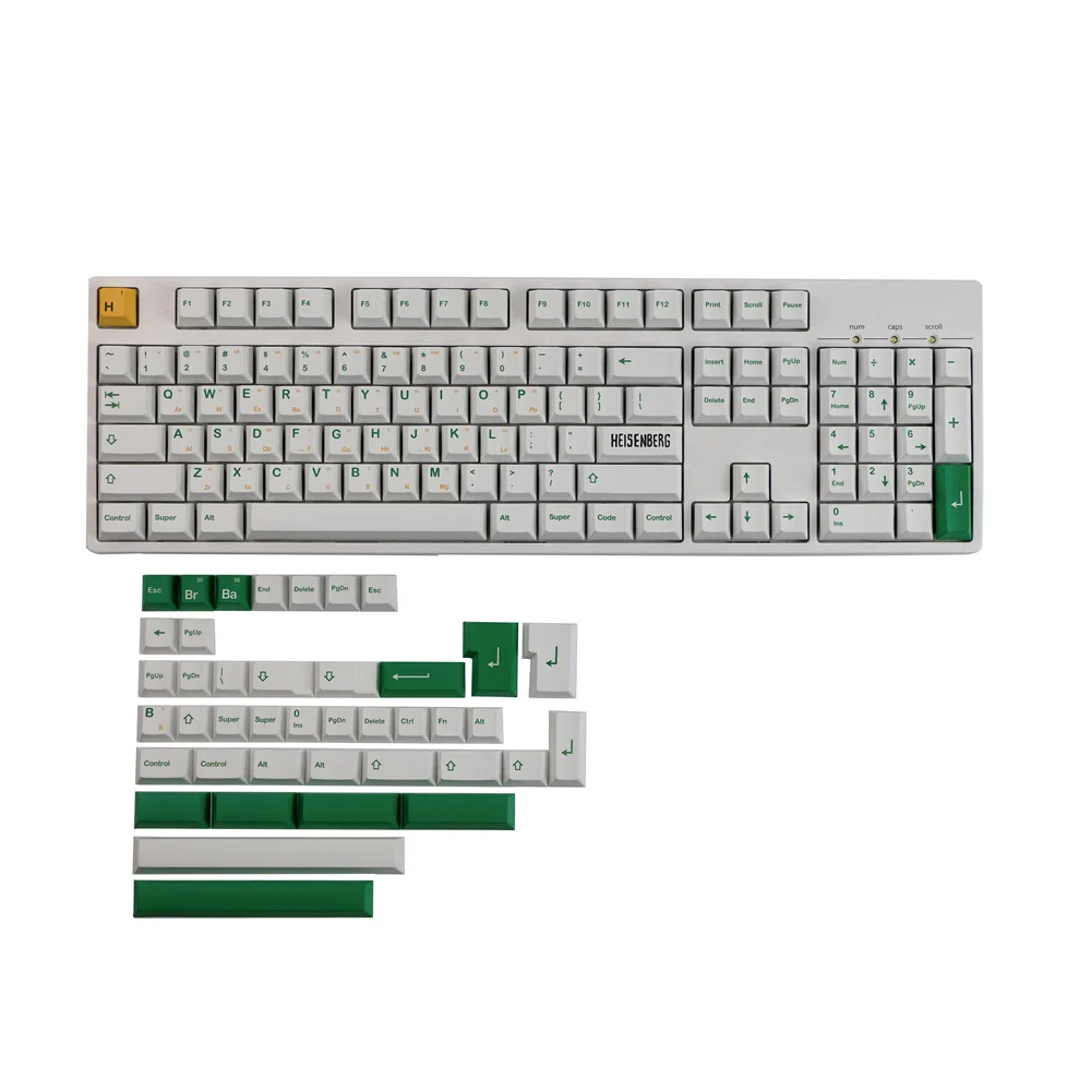 Szokás keycap Fehérítőszer Zsozsó heisenberg keycaps Vadcseresznyefa Idom ANSI Tervezet ISO Beszáll 3U 6.25U 7U spacebar 1.75U 2U Tisztába tesz Tapogat