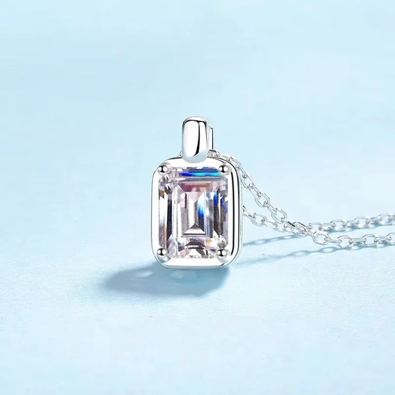 Wedding Necklaces PT950 Platinum Women 1/2CT Minimalist Square Pendant Valentine's Day Girlfriend Birthday Gift for Her