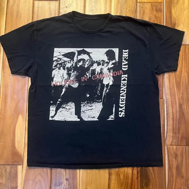 Черная футболка Dead Kennedys Holiday In Cambodia. XL-Нет бирки. Панк