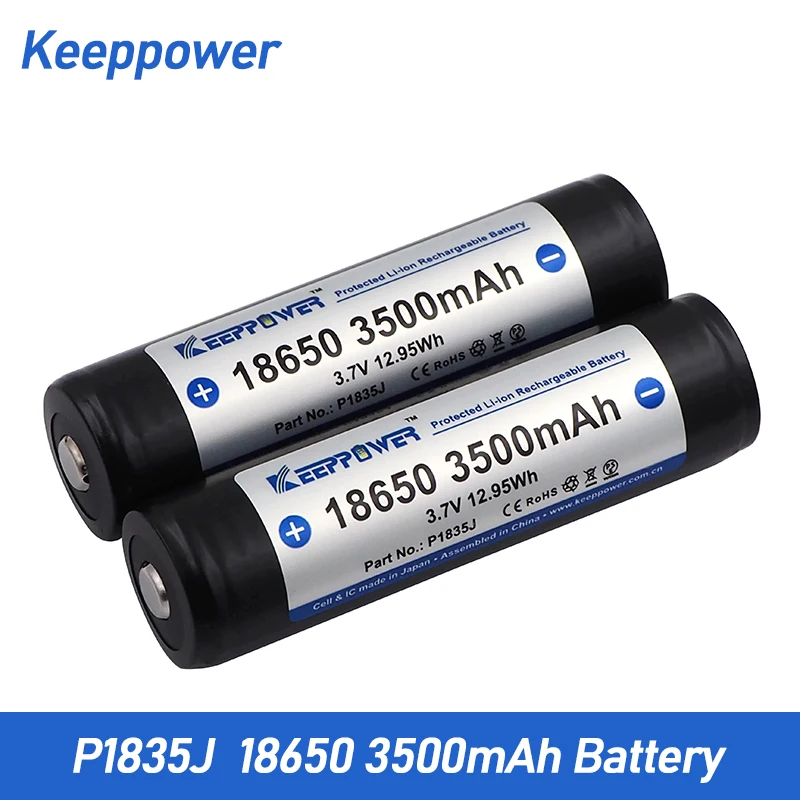 

Keeppower P1835J 3500mAh 18650 Protected Li-ion Battery