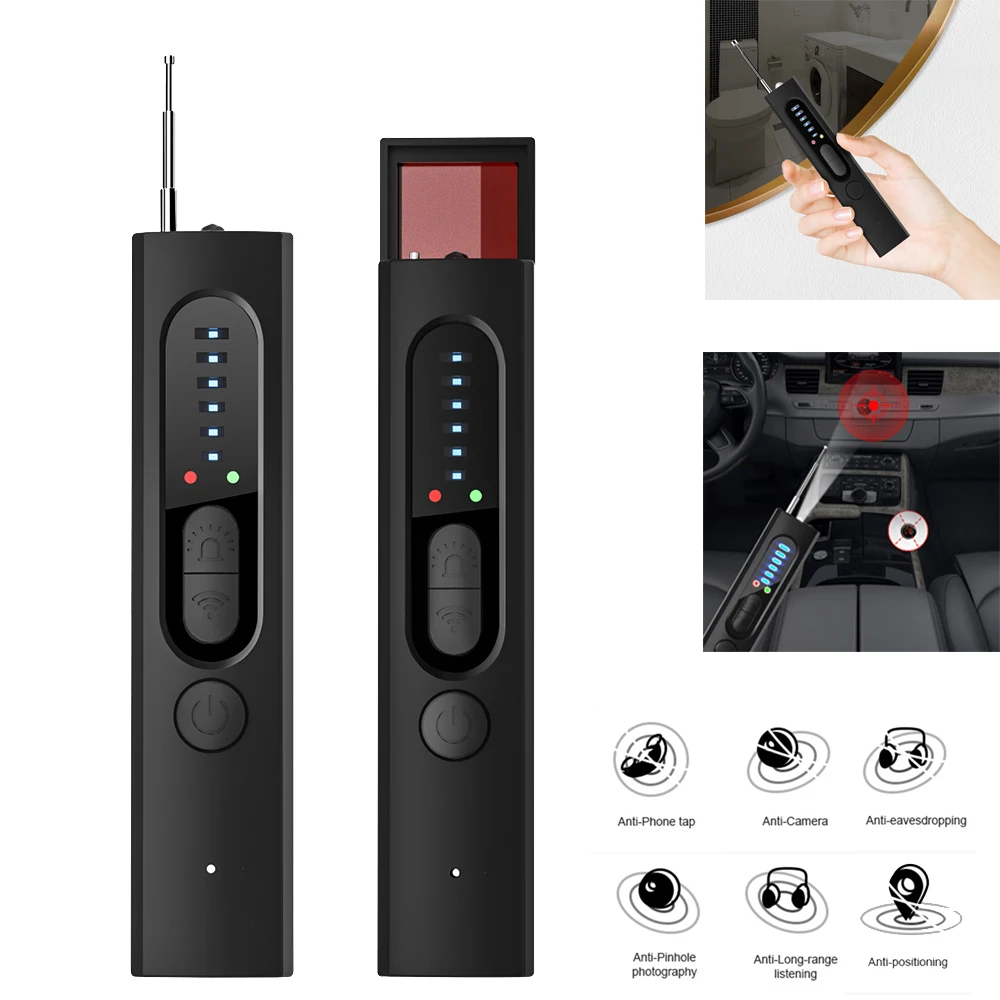 Hidden Camera Detector Wireless GPS Tracker Signal Scanner Anti Spy Bug Listening Device Security Protection for Home Travel