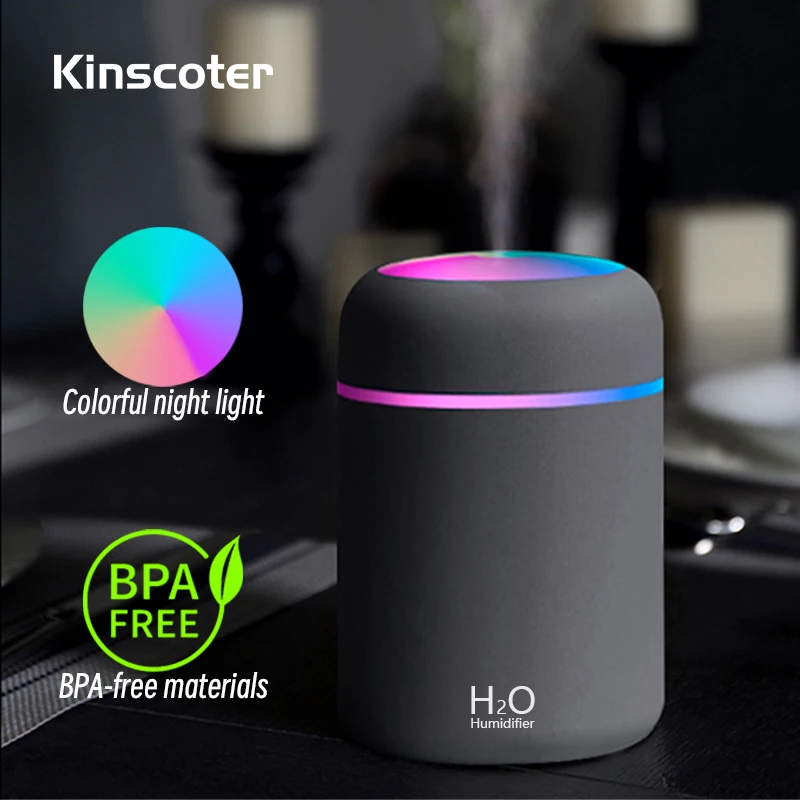 

Kinscoter Humificador Mini USB Aroma Diffuser With Cool Mist Bedroom Home Car Plants Purifier 300ml H2O Air Humidifier Portable