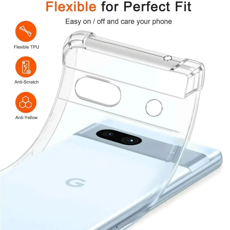 For Google Pixel 6 6A 7 7A 8 9 Pro 8A Transparent TPU Back Case Pixel 9 8 7 6 Pro 6A 7A 8A Clear Shockproof Soft Case