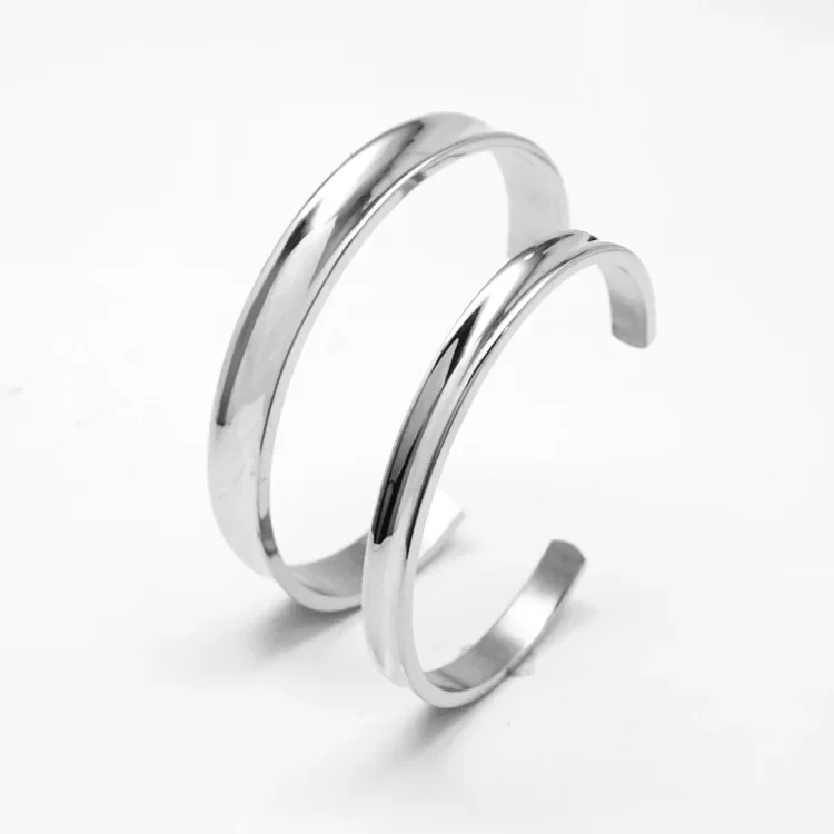 

Minimalist Personality Curved Open Concave Fashionable Stainless Steel Men'S Bracelet