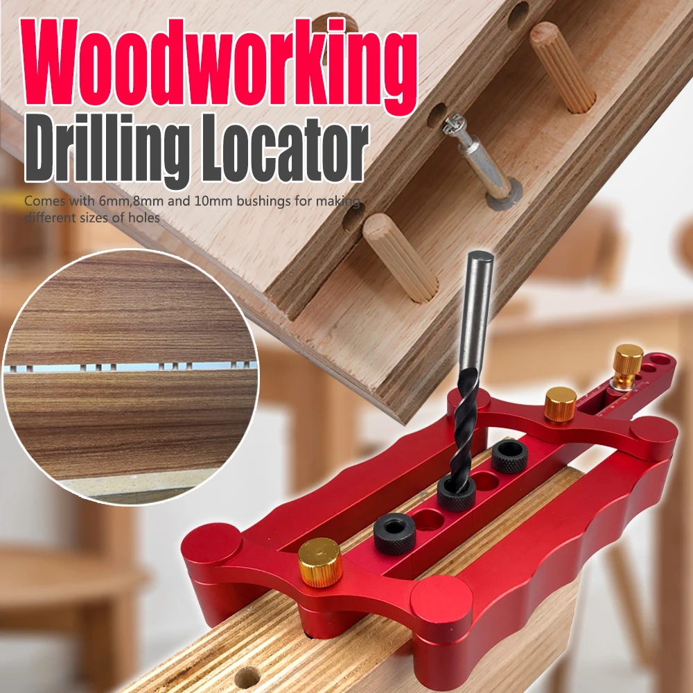 2026 New 6/8/10mm Self-Centering Doweling Jig Kit, Aluminum Alloy Drill Guide with 5 Bushings for Woodworking & Cabinet Making