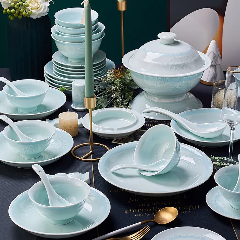 Unique Design Style Dinnerware Sets Luxury Modern Designer Luxury Dinnerware Sets China Jingdezhen Jogo De Pratos Dishes Set