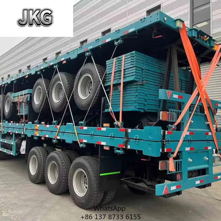 

JKG 3 Axle Factory Customized 40T Best Seller Flat Bed Semi Trailer For CONTAINER Semi Trailer For Container