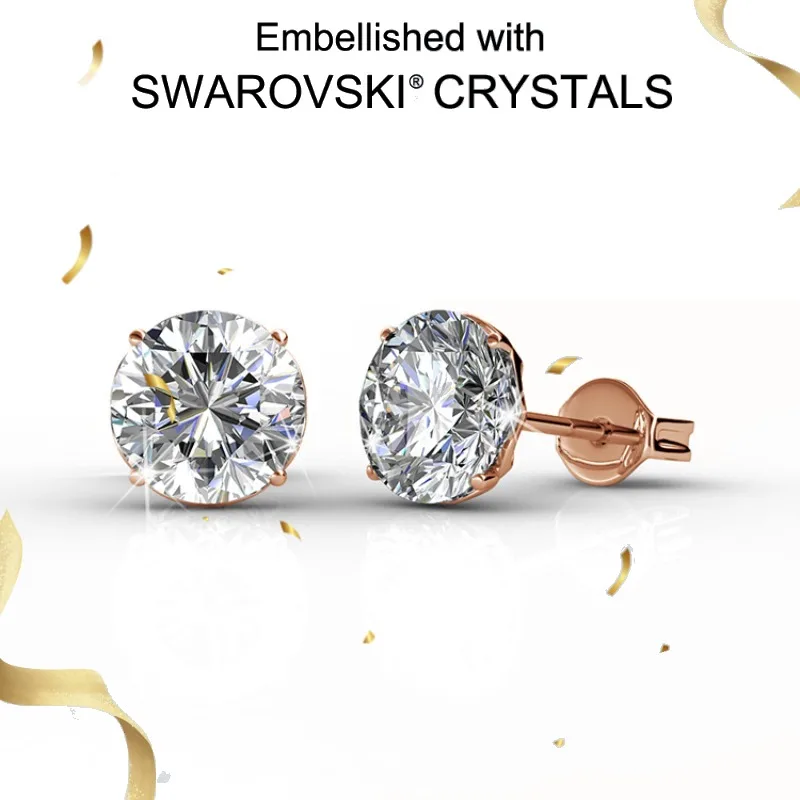 

Daisini 100% серебро 925 пробы мужские серьги-гвоздики 7 мм хип-хоп серьги со стразами украшенные кристаллами Сваровски уличные украшения