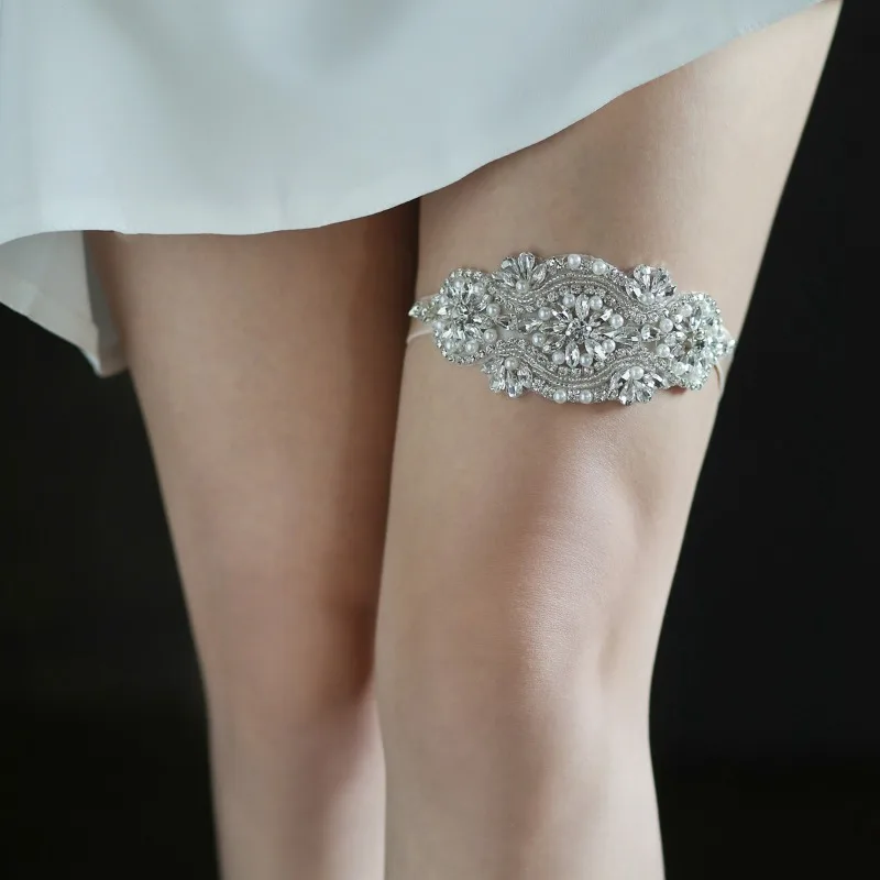 Crystal Stone Bride Leg Ring Corsage Wedding Accessory Legs Decoration Belt