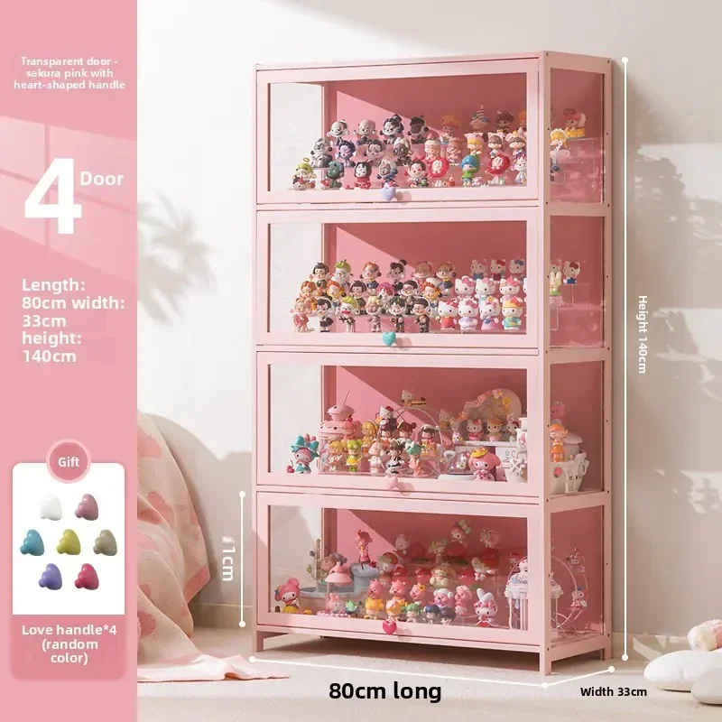 Display cabinet Household blind box ornament Pain cabinet decoration Dust-proof glass display stand Living room model cabinet view 6