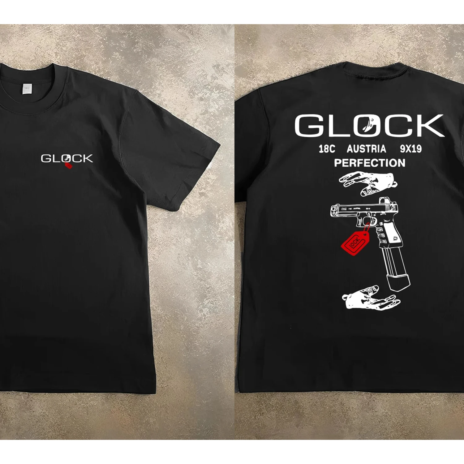 Men's Graphic in Glock T-Shirt 100% Cotton Sweat Wicking Breathable High-Quality Casual Tee for Military Enthusiast