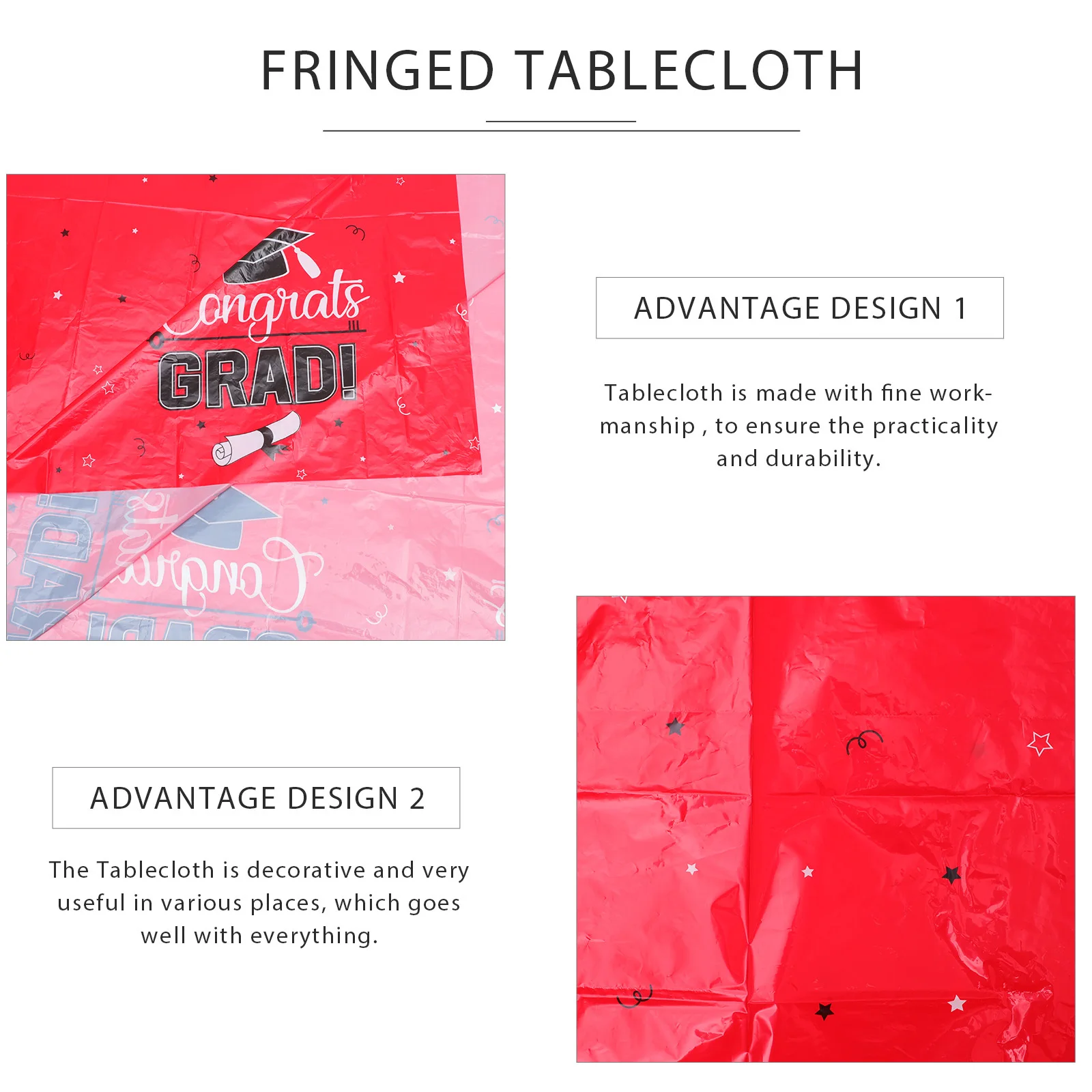 

Graduation Theme Tablecloth Wear-Resist Pe Material Long Table Cover Dinner Tablecloth Graduation Party Decorations 2023