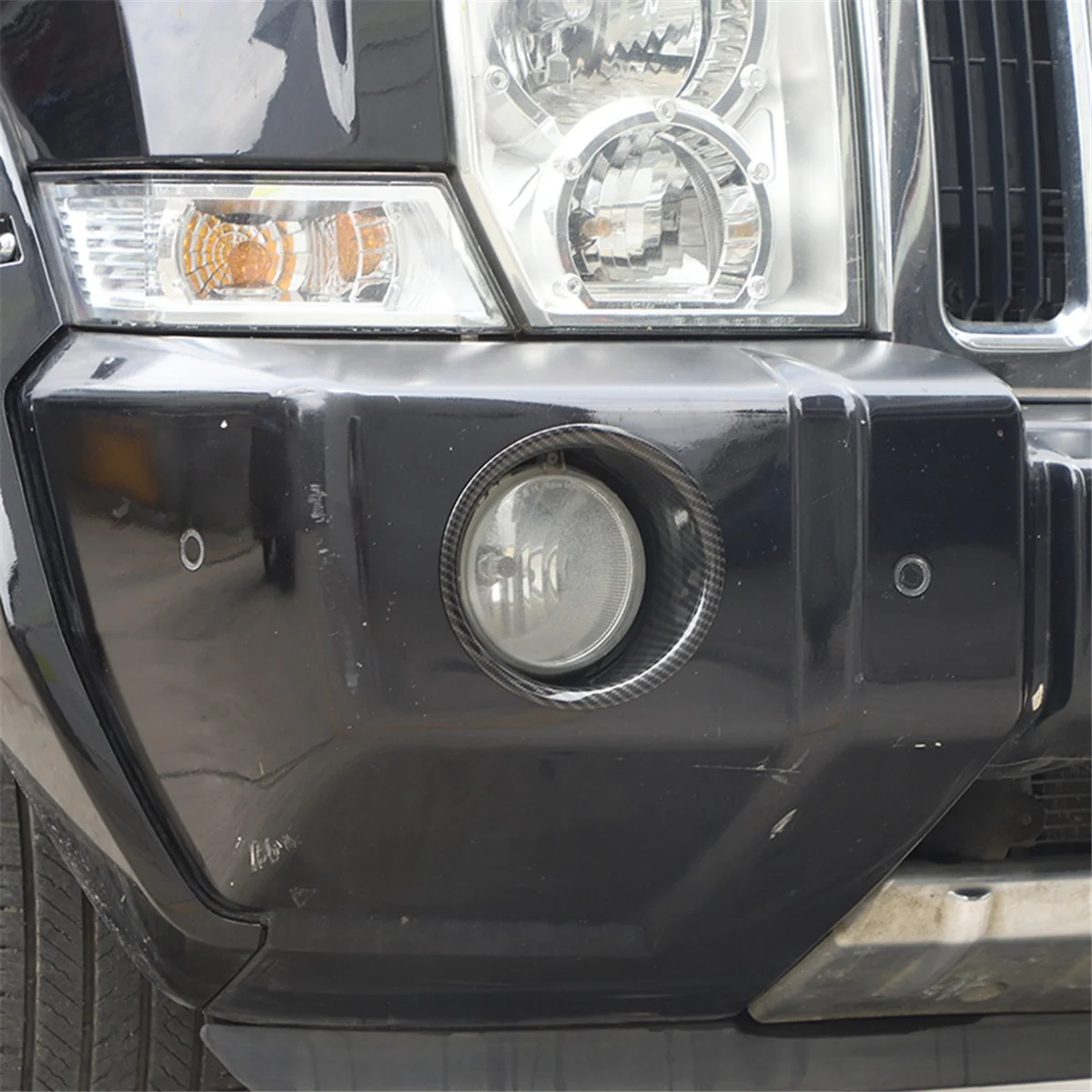 Per Jeep Commander 2006-2010 copertura fendinebbia anteriore accessori decorativi Trim ABS fibra di carbonio