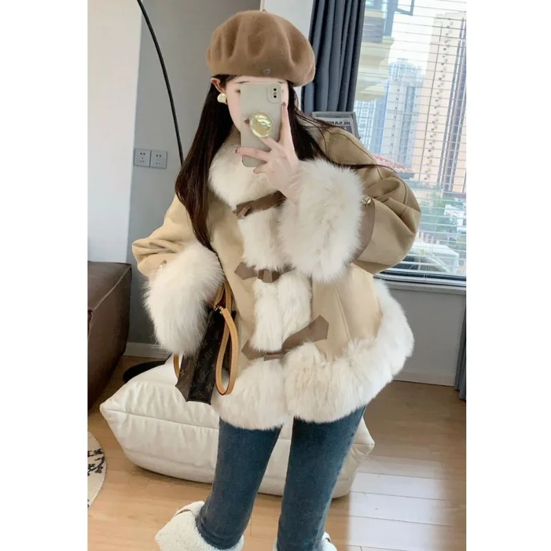 Miiiix Korean Fashion and Environmental Friendly Fox Fur Grass Coat Women's Winter New Leather Integrated Western Style Coats