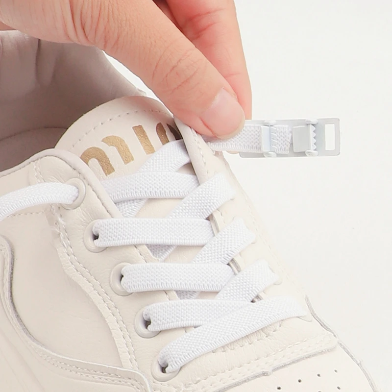 1 Pair AF1 Buckle No Tie Shoelaces Sneakers Fashion Elastic Shoelaces Kids Adults 8MM Wide Quick Shoelaces 23 Colors