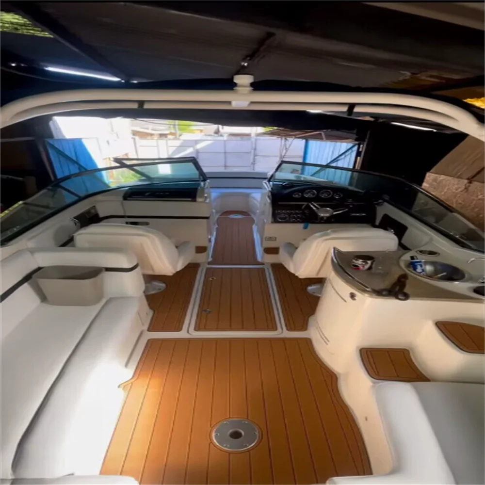 ل 2010 Sea Ray 270 SLX منصة السباحة قمرة القيادة وسادة قارب إيفا رغوة خشب الساج الكلمة حصيرة دعم لاصق SeaDek Gatorstep نمط الطابق #3