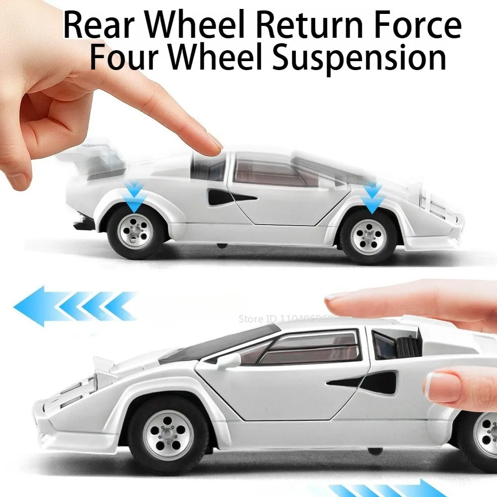 1:24 카운타치 LP500S 레불토 모델 장난감 슈퍼카 합금 다이캐스트 사운드 라이트 풀백 도어 오픈 미니 스포츠카 어린이 선물용