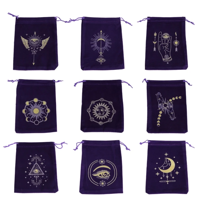 Tarot Oracles Card Storage Bag Jewelry Dices Pouches Velvets Drawstrings Bag Divinations Accessory for Tarot Enthusiasts