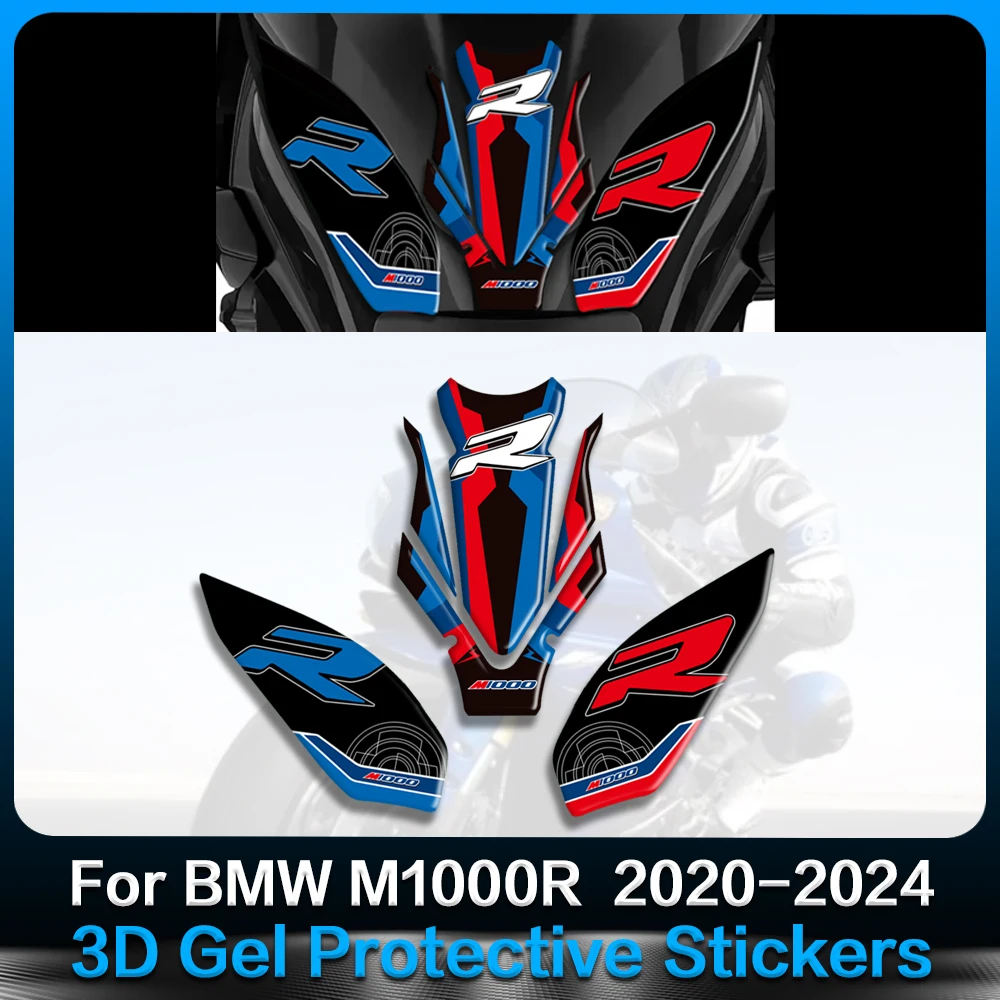 

For BMW M1000R S1000R 2019 2020 2021 2022 2023 2024 Fuel Tank Pad 3D Gel Sticker Fairing Paint Protection Decal Accessories