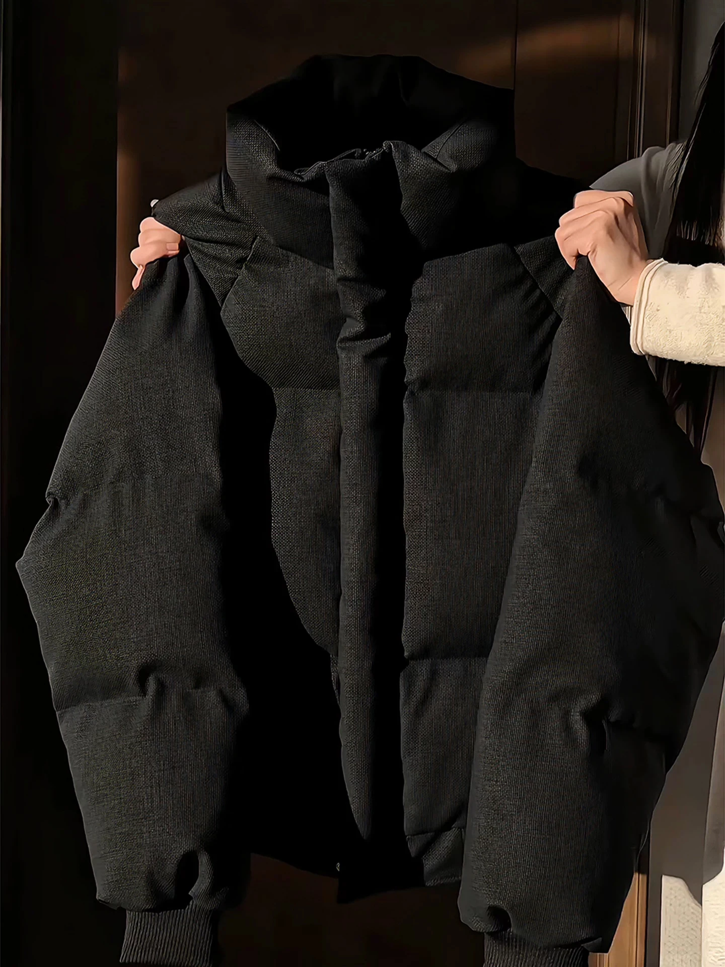 

Bla Canvas Leather down Cotton Jaet Men's Winter Thi Warm Outerwear Couple ort Bread Sle Vest Warmth Waterproof