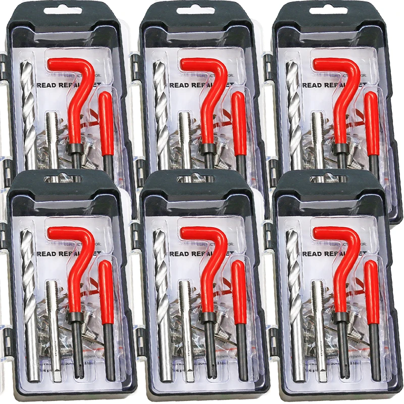 25pcs Metric Thread Repair Insert Kit for Restoring Damaged Threads Twist Drill Repair Tools Drill Bits Helicoil Car Coil Tool