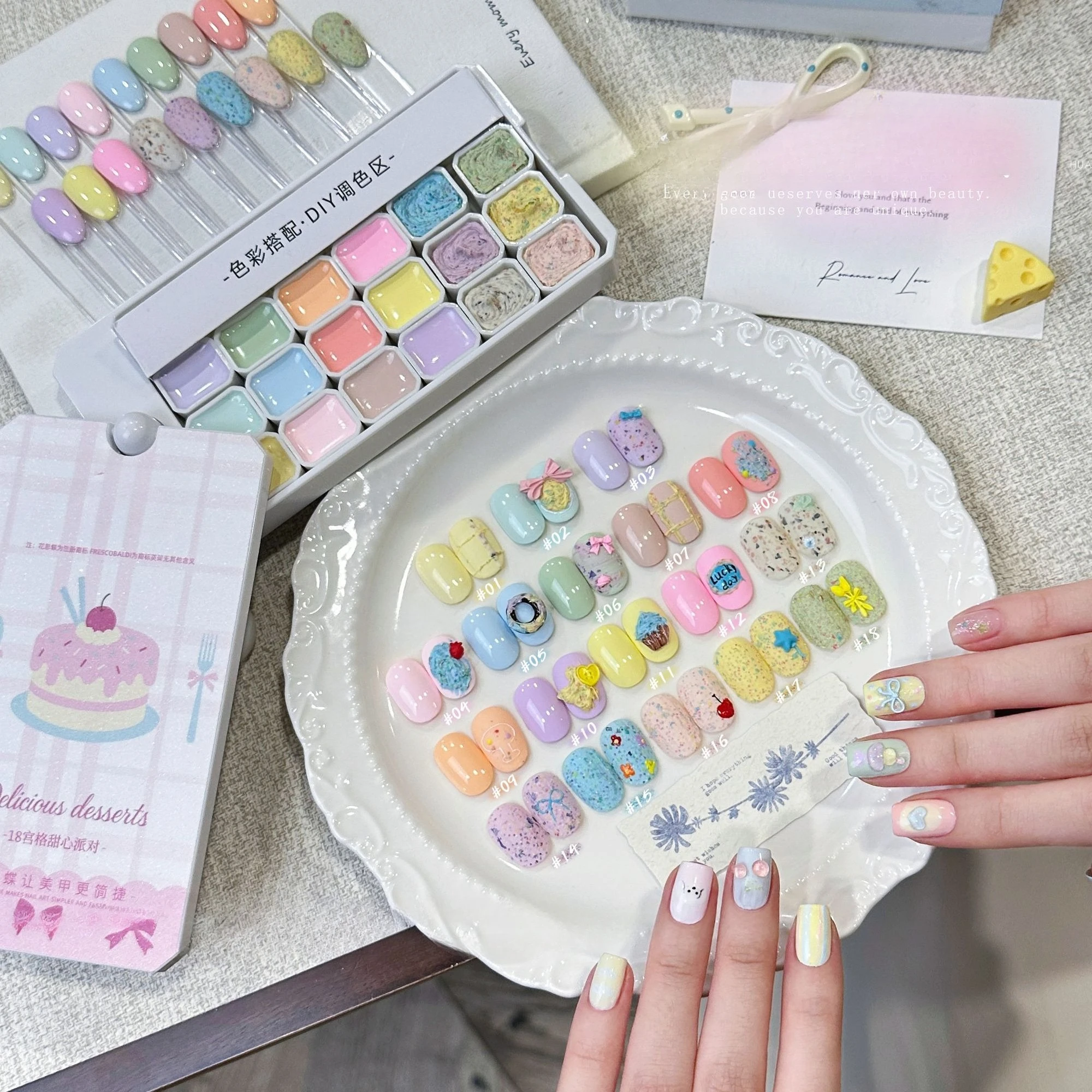 18-Color Nail Polish with High Saturation Popular Semi-Solid UV/LED Gel Varnishes Suitable for Women Salon DIY Nail Art