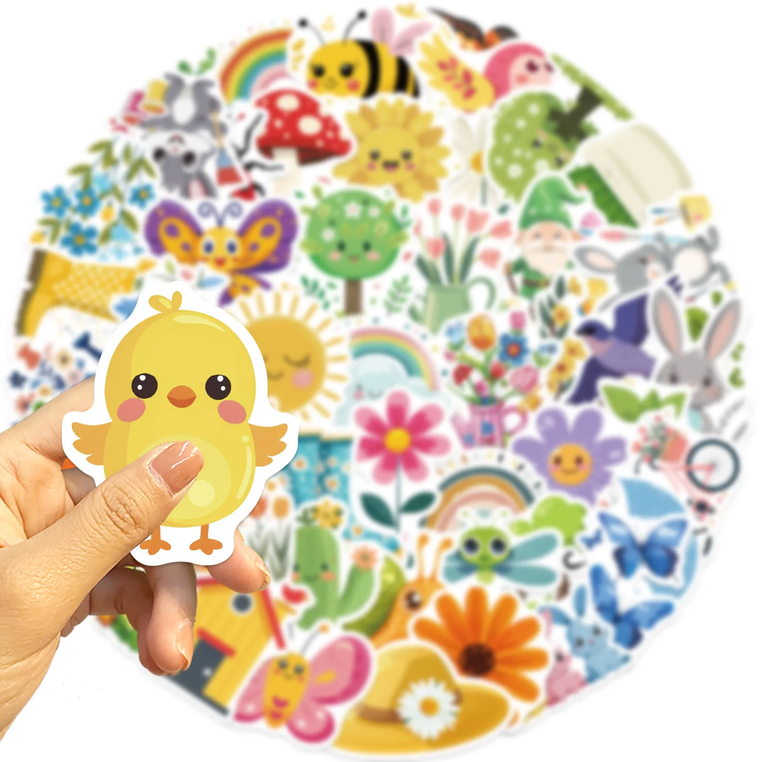 50pcsCartoon Cute Spring And Summer Graffiti Stickers DIY Ledger Mobile Phone Water Cup Guitar Suitcase Decoration Sticker