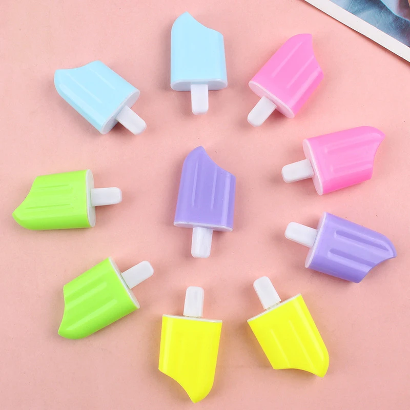 5Pcs/bag New Fun Ice Cream Ballpoint Pen Creative Popsicle Shape Blue Refill Cartoon Funny Pen Student Stationery Children Gift