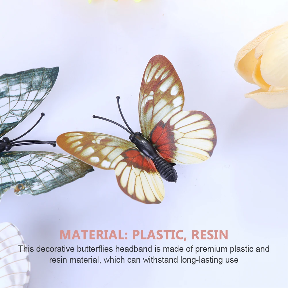 

2pcs Adjustable Butterflies Hairband Lightweight Vintage Creative Women Headband For Wedding Tea Party Photography Events