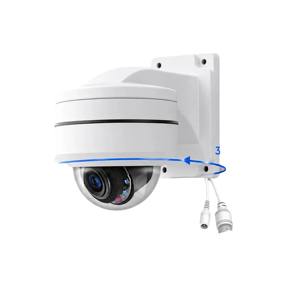 Kamera bezpieczeństwa PTZ 8MP 4K PoE z 12-krotnym zoomem optycznym 360° ° Pan 90 ° Kamera IP przewodowa z funkcją wykrywania ruchu, nagrywania dźwięku, aplikacją do monitoringu wideo, zdalnym — 2