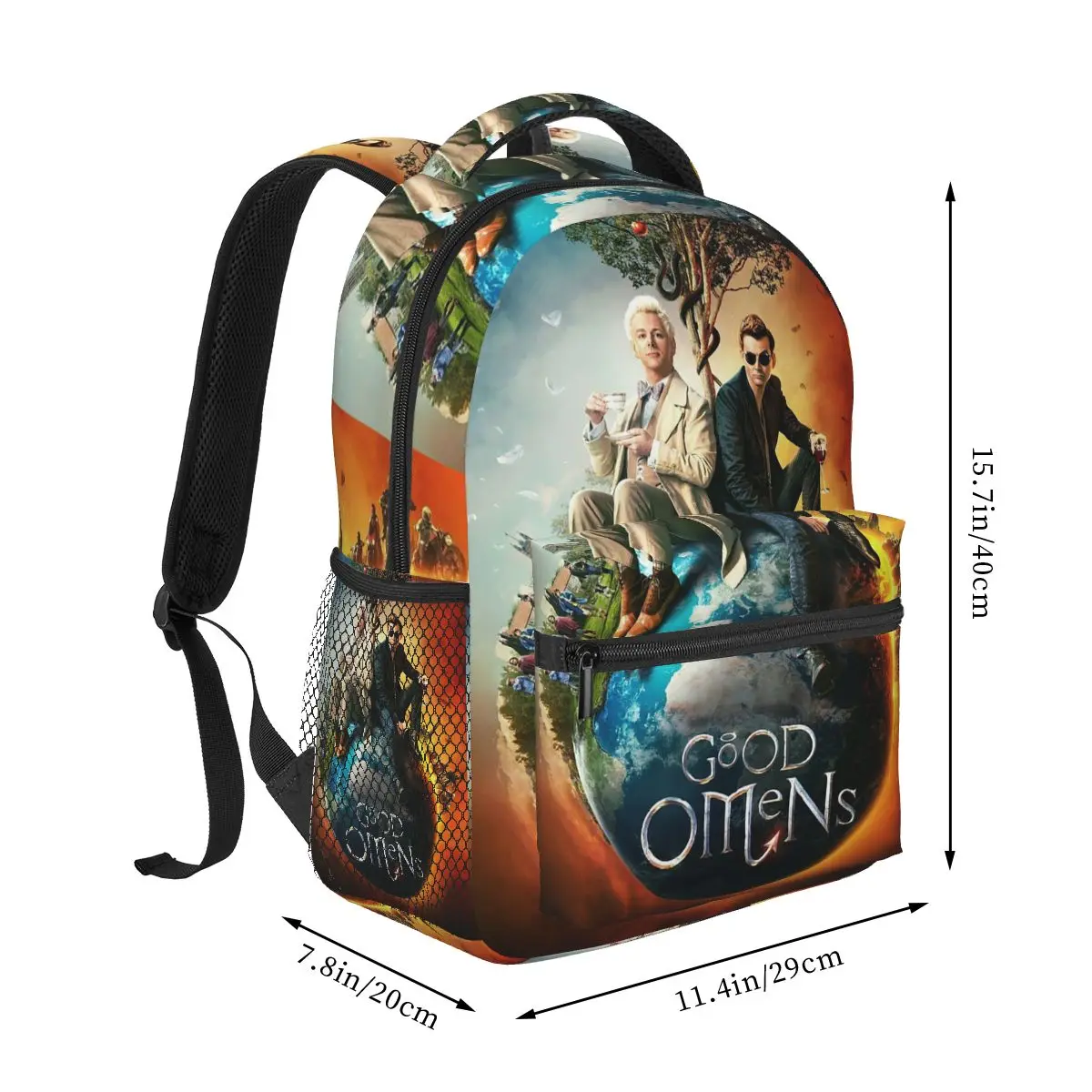 Good Omens TV Series Graphic Backpack Hot Sale Daypack Large Capacity Kids BookBag School Bag Shoulder Bags for Men Women