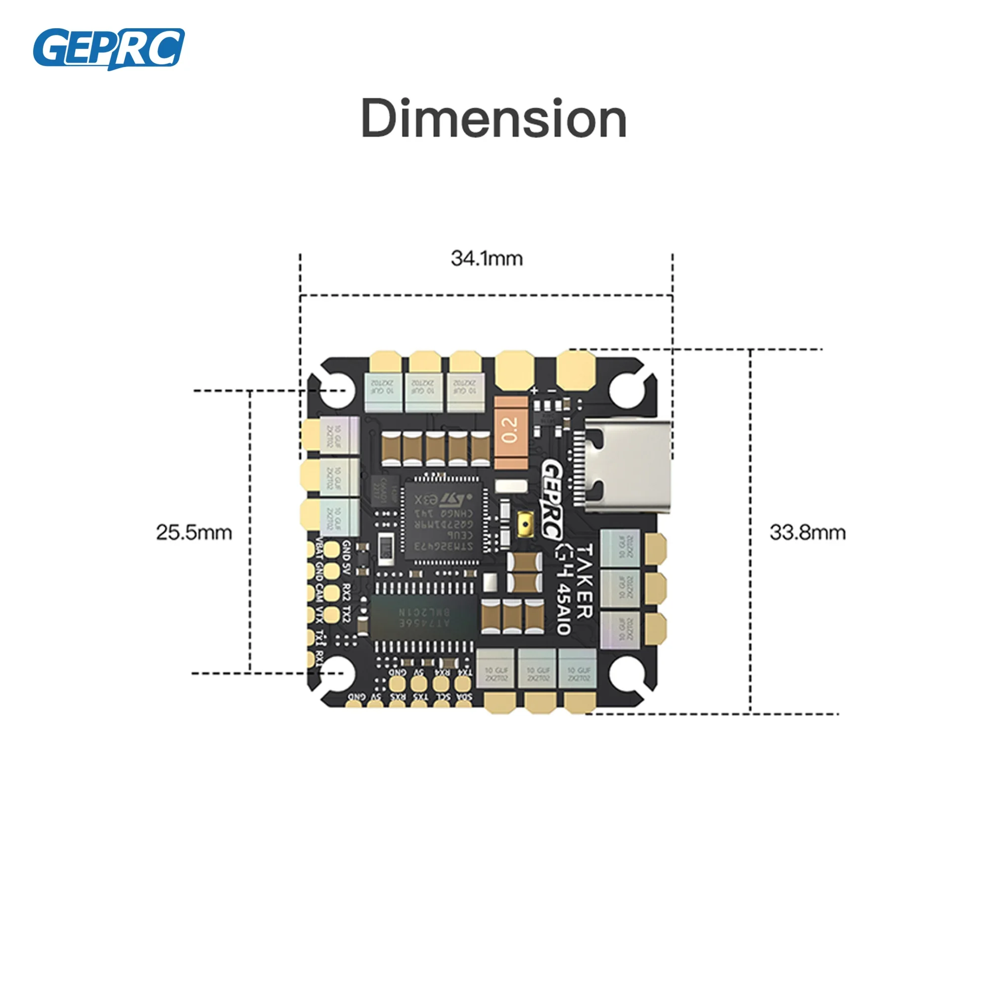 GEPRC TAKER G4  35A 45A AIO Baro OSD G473 Flight Controller BLHELIS 45A ESC FET Directly 2-6S for FPV Freestyle Cinewhoop