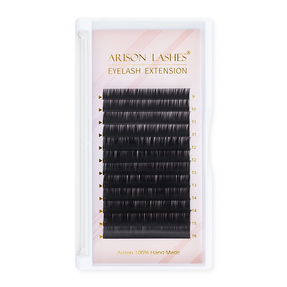 Arison False Eyelashes 12 Rows Individual Lashes 0.05/0.07/0.10 Thickness  9-16mm Length Professional Eyelashes High Quality