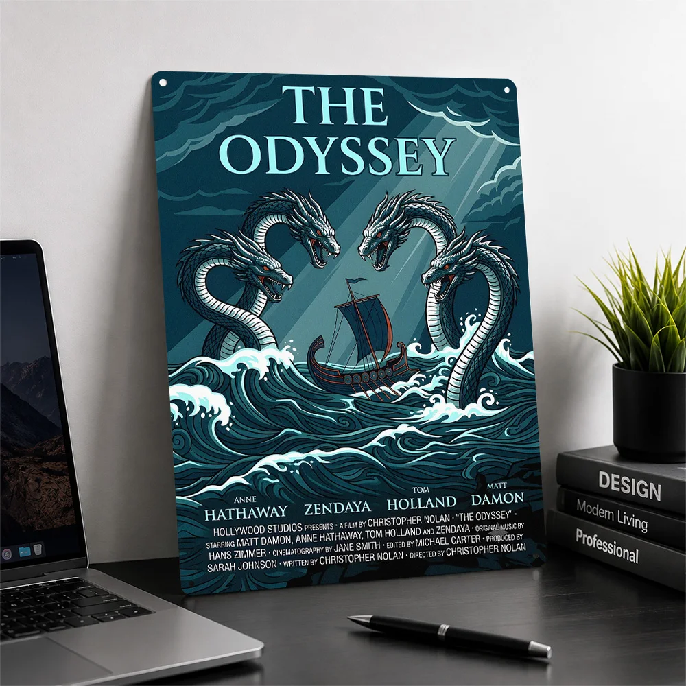 The Odyssey Movie Art Personalized 3D Textured Metal Poster Wall Art Tinplate Sign for Bedroom Decoration Room Funny Signs Stuff