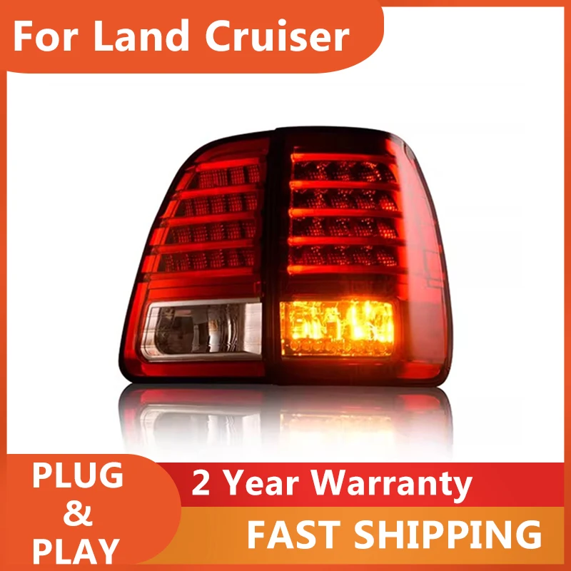 

Автомобильные аксессуары для Toyota Land Cruiser Задние фонари 1998-2007 Land Cruiser Задние фонари LC100 Задние DRL Противотуманные тормозные указатели поворота Rever
