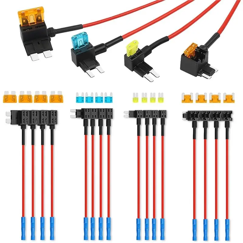 

Superior-Car 12V Add A Circuit Fuse Tap Kit-16 Pack 4 Types, Includes Standard Mini Micro2 Low Profile Fuses