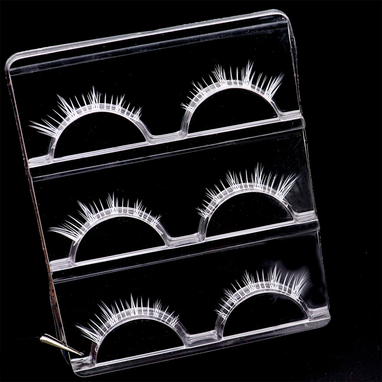 흰색 속눈썹 스트립 애니메이션 속눈썹 전체 스트립 희미한 긴 코스프레 메이크업 눈 속눈썹 할로윈 크리스마스 파티 메이크업