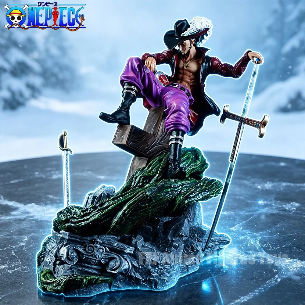 14,96 Zoll/38cm Anime ONE PIECE Figur Dracule Mihawk Actionfiguren PVC Desktop-Ornament Sammlermodell Spielzeug Geschenke