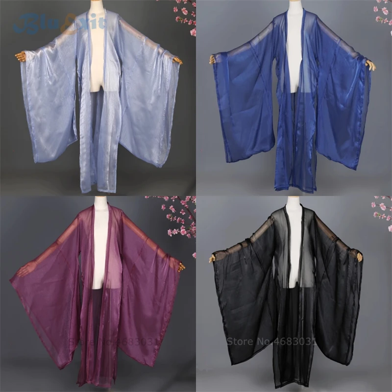 

Wide Sleeves Long Hanfu Cloak Women Cape Tang Song Dynasty Costume Transparent Shiny Traditional Chinese Style Oriental Ancient