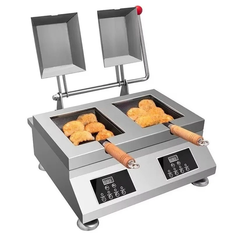 Hot Sale Double Pans Gyoza Grill Electric Dumpling Fryer for Commercial Restaurant
