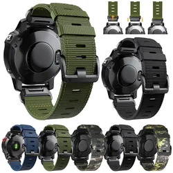 QuickFit Nylon 22mm 26mm Strap For Garmin Tactix 7 Pro AMOLED Delta Bravo Band For Quatix 7 7X 6 5 3 Braided Outdoor Watchbands