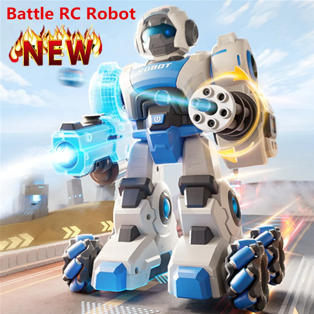 RC batalha boxe robô brinquedo, controle duplo, combate mecânico, polícia, educação precoce, robô inteligente, carros programáveis