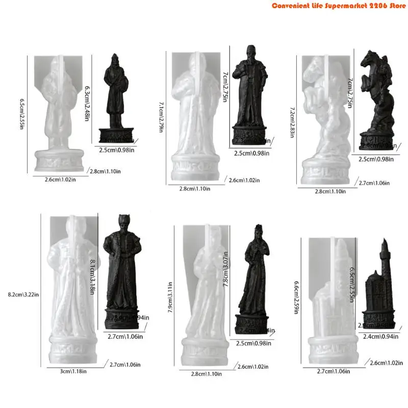 E06E Epoxy Craft Mold with Chess Theme for Display and Gift Projects
