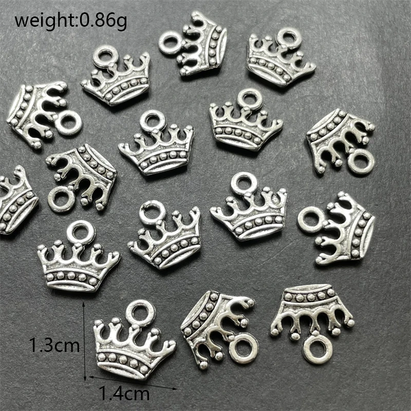 Accessorie Wholesale Vintage Crown Charm Pendant Bracelet DIY Men Women Jewelry Making Amulet Earring Necklace Findings Material